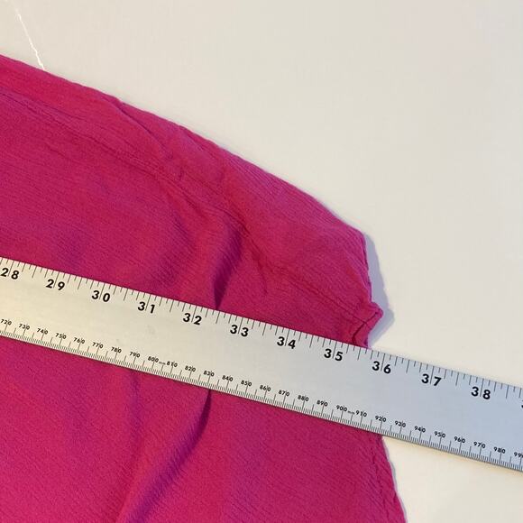 NWOT KNOX ROSE Dress XL Fuchsia-Pink Rush Curve-Hem Button-Up Sleeveless Knee - Picture 6 of 6